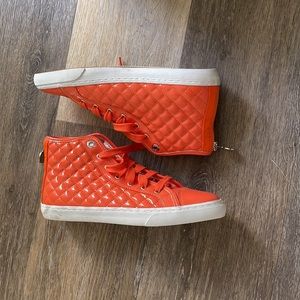 Geox respira patent orange ankle sneaker shoe 8 orange